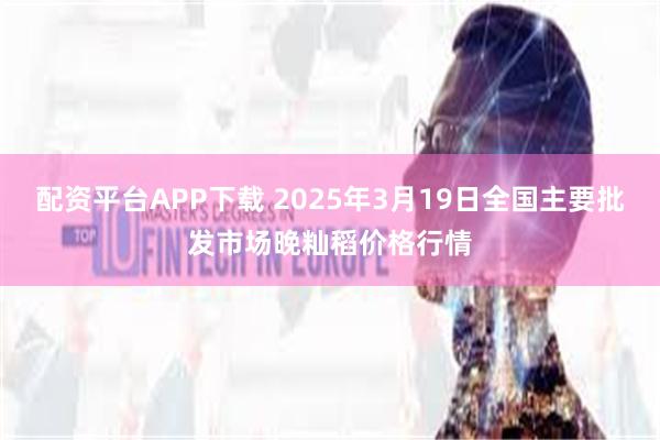 配资平台APP下载 2025年3月19日全国主要批发市场晚籼稻价格行情